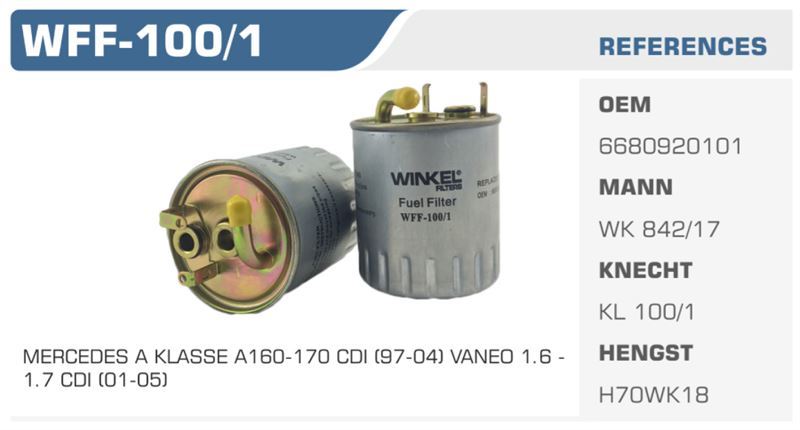 WINKEL WFF1001 — MAZOT FİLTRESİ SPRINTER 00-06 VANEO VITO Koli: 24 Ad.
