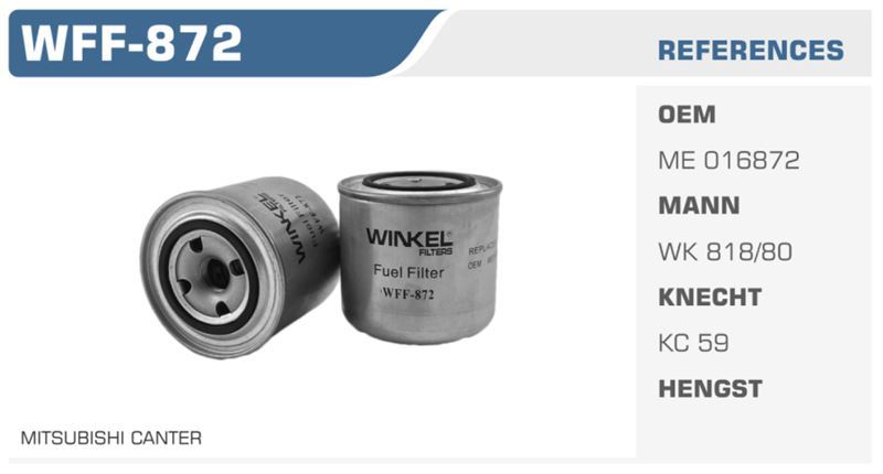 WINKEL WFF872 — MAZOT FİLTRESİ HD35 / CANTER 659 TURBO Koli: 50 Ad.