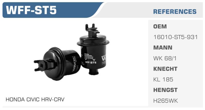 WINKEL WFFST5 — BENZİN FİLTRESİ CIVIC 96-00 ACCORD 90-10 CR-V 97-06 HR-V 99-10 / 400 95-00 1.4 1.5 1.6 2.0 Koli: 24 Ad.