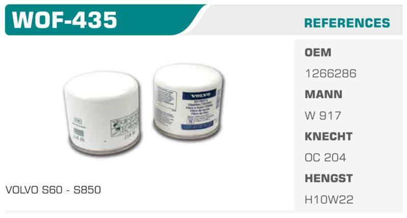 WINKEL WOF435 — YAĞ FİLTRESİ M124 M131 EDKS M131 DOGAN 1.6IE / FAVORIT / S40 S70 V40 V70 Koli: 24 Ad.