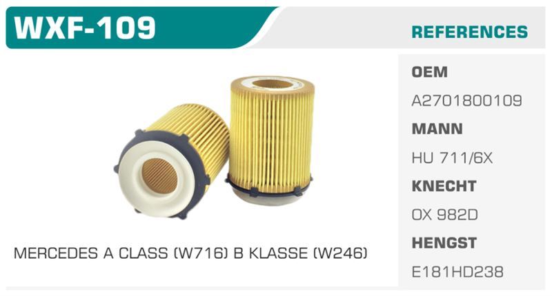 WINKEL WXF109 — YAĞ FİLTRESİ MERCEDES A-CLASS B SERİSİ C SERİSİ E SERİSİ Koli: 50 Ad.