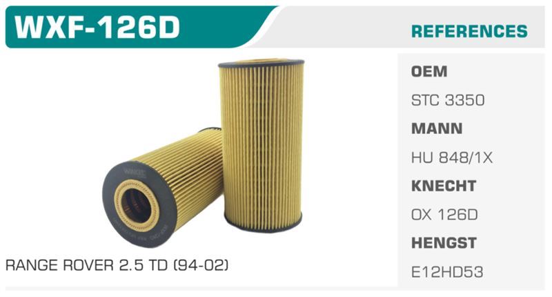 WINKEL WXF126D — YAĞ FİLTRESİ BMW 3 E36 BMW 5 E39 325 525 TD TDS MANN TİPİ Koli: 50 Ad.