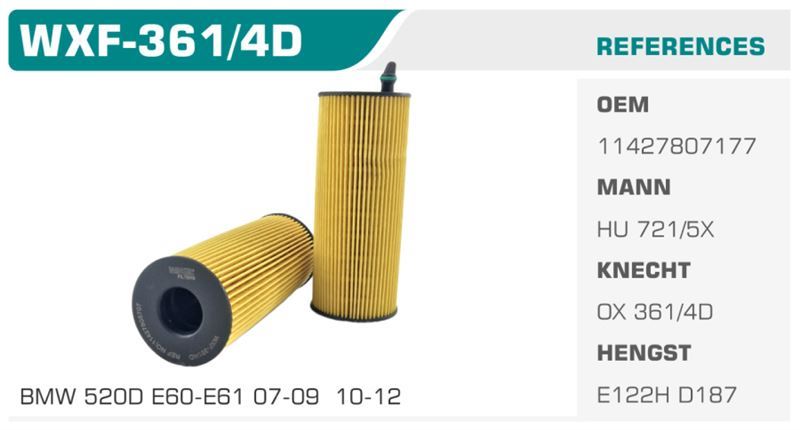 WINKEL WXF3614D — YAĞ FİLTRESİ BMW 1 BMW 3 BMW 5 ECO MANN TİPİ Koli: 50 Ad.