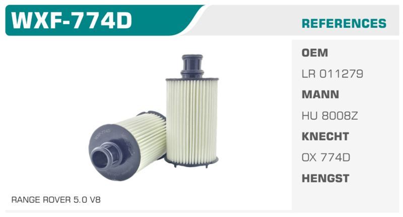 WINKEL WXF774D — YAĞ FİLTRESİ DISCOVERY RANGE ROVER 5.0 8V Koli: 50 Ad.