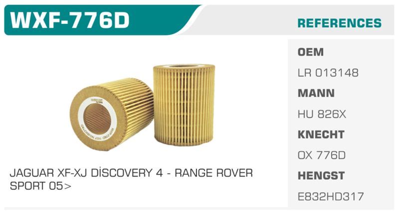 WINKEL WXF776D — YAĞ FİLTRESİ C5 III / XF XJ / DISCOVERY RANGE ROVER 3.0 HDI 3.0TD Koli: 50 Ad.