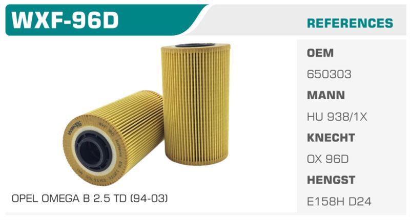 WINKEL WXF96D — YAĞ FİLTRESİ BMW 3 E36 BMW 5 E34 ECO MANN TİPİ Koli: 50 Ad.