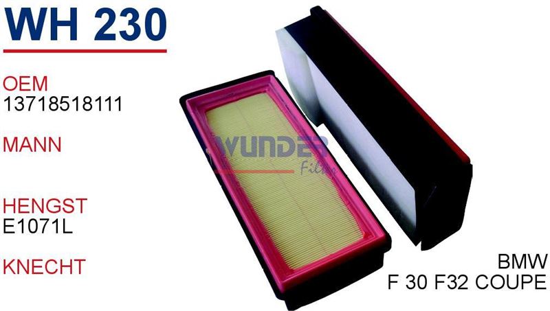 WUNDER WH230 — BMW F 30 F32 COUPE HAVA FİLTRESİ