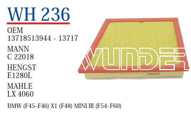 WUNDER WH236 — BMW (F45-F46) X1 (F48) MINI III (F54-F60)