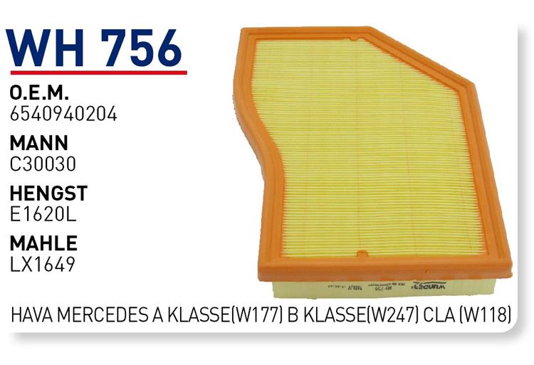 WUNDER WH756 — MERCEDES A KLASSE(W177) B KLASSE (W247) CLA (W118)