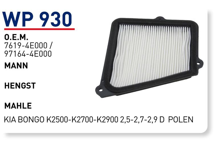 WUNDER WP930 — KİA BONGO K2500-K2700-K2900 2,5-2,7-2,9 D