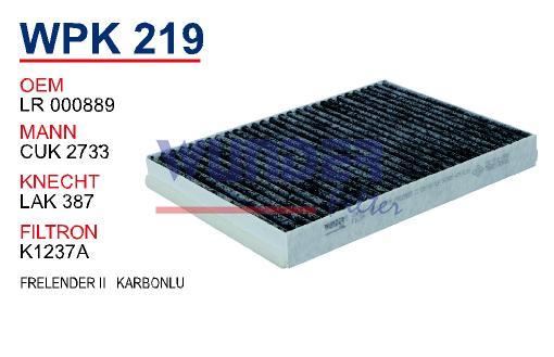 WUNDER WPK219 — FRELENDER II POLEN FİLTRESİ KARBONLU