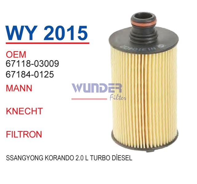 WUNDER WY2015 — 67118-03009 SSYANGYOG KORANDO YAĞ FİLTRESİ