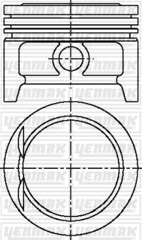 YENMAK 3103808050 — PİSTON+SEGMAN 0.50 77.60 MM ( OPEL ASTRA CORSA CDX TIGRA 1.4I 16V X14XE )